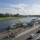 Blick von der Brühlschen Terrasse auf die Dampferanlegestelle